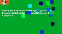 About For Books  Effective Apology: Mending Fences, Building Bridges, and Restoring Trust Complete