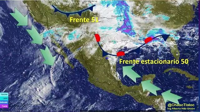 Clima de hoy viernes: Frente frío número 51 ocasionará potencial de tormentas granizo y fuertes vientos