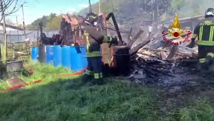 San Paolo d'Argon (BG) - In fiamme deposito accanto abitazione (16.04.21)