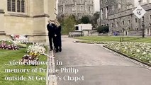 Prince Philip - Earl and Countess of Wessex view flowers at St George's Chapel