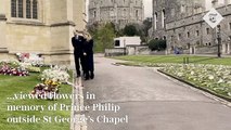 Prince Philip - Earl and Countess of Wessex view flowers at St George's Chapel
