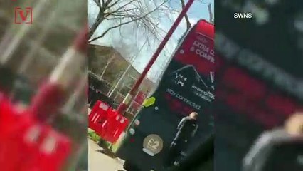 Video Shows Young Person Performing Dangerous Act By Hanging Onto Back of Speeding Bus