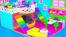 Build Miniature House have Mini Garage Inside, 2 Rainbow Slide ❤️ DIY Miniature Cardboard House #257