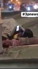 Begger is watching phone