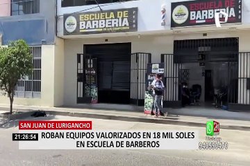 SJL: delincuentes asaltan escuela de barberos y se llevan equipos por un valor de 18 mil soles