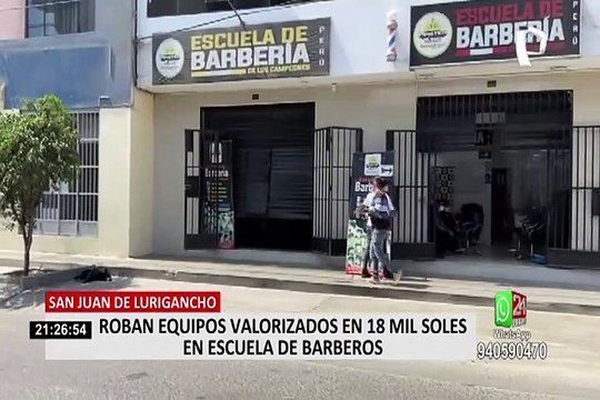 SJL: delincuentes asaltan escuela de barberos y se llevan equipos por un valor de 18 mil soles