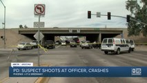 Suspect arrested after allegedly shooting at officer, causes crash near I-17 and Greenway Road