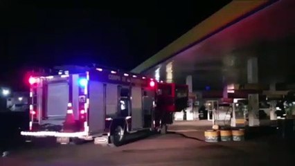 Posto de combustível pega fogo na BR-277; Corpo de Bombeiros controlou a situação