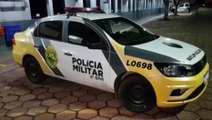 Corsa que havia sido roubado no Centro de Cascavel é recuperado pela Polícia Militar em estrada rural, próximo à PR-180