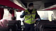 İstanbul İl Jandarma ekiplerinden yolcu otobüslerine Koronavirüs denetimi