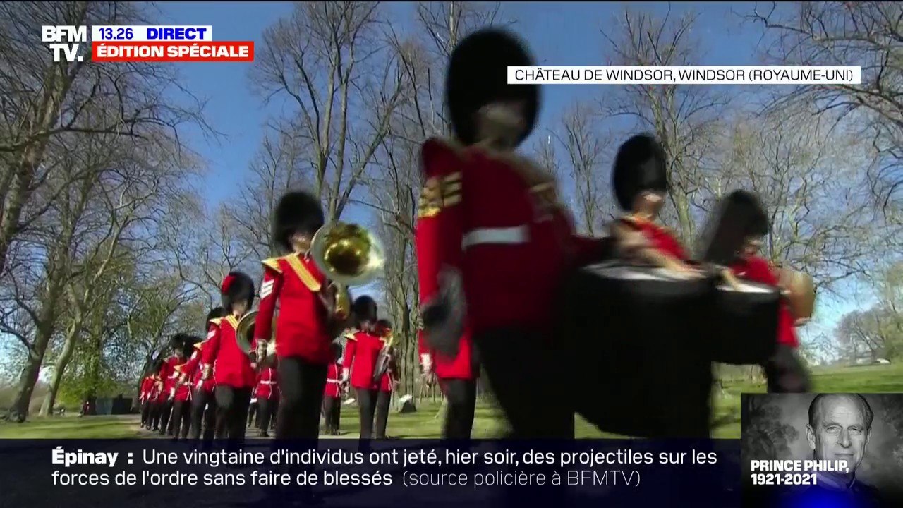 Obsèques du Prince Philip: marche cadencée pour le régiment des grenadiers de la reine