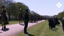 Prince Philip - King's Troop Royal Horse Artillery make way to funeral at Windsor Castle