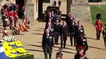 Prince Harry, William and Charles Walk Behind Prince Philip's Coffin at Funeral Procession