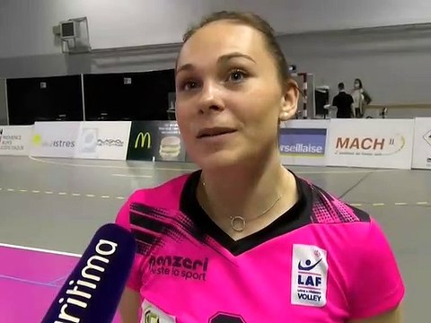 Chloé Once après la victoire d'Istres Provence Volley contre Mougins