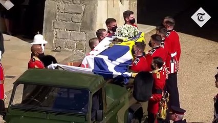 Prince Charles appears emotional with other Royals in procession for Prince Philip's funeral