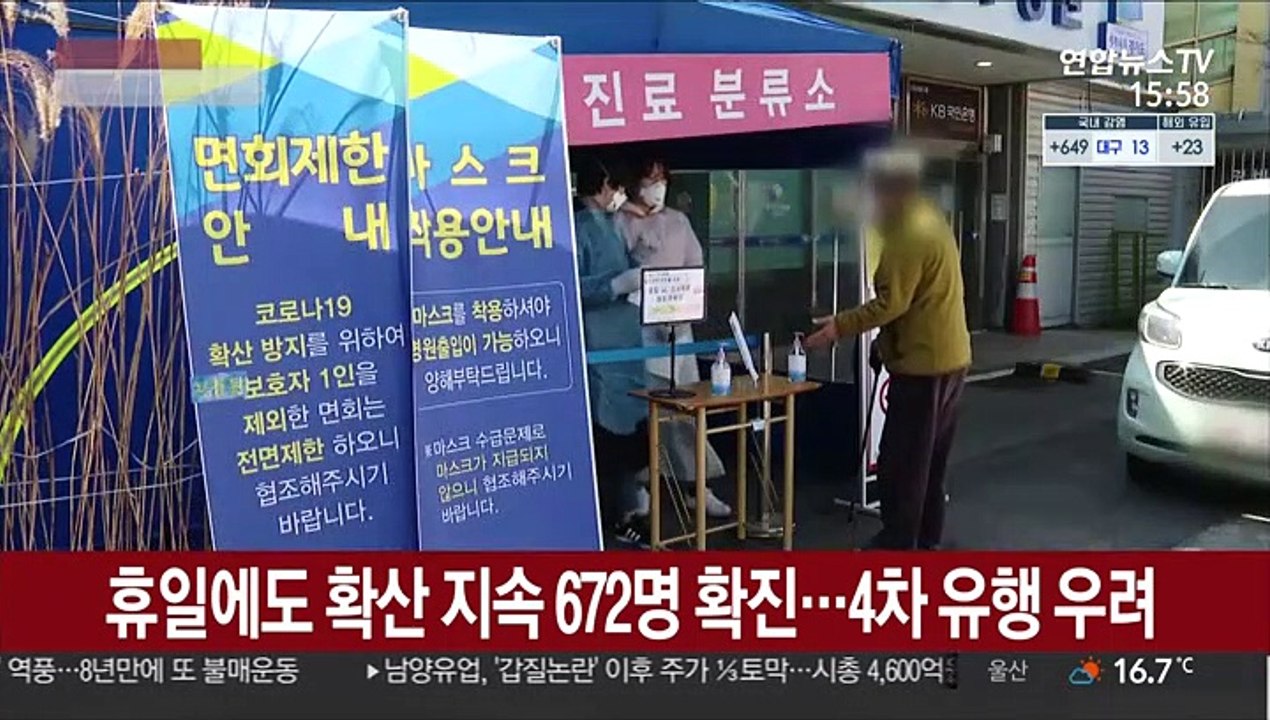 휴일에도 확산 지속 672명 확진…4차 유행 우려