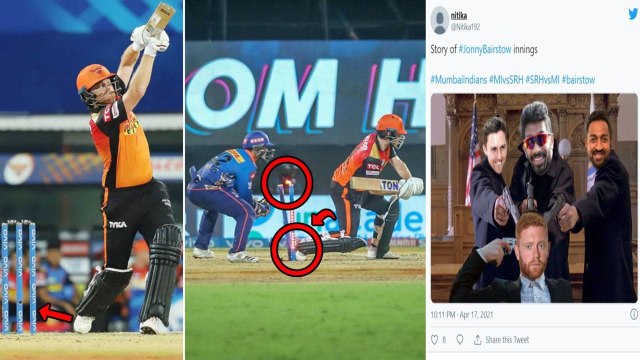 IPL 2021,MI vs SRH: Jonny Bairstow Hit Wicket Rare Dismissal - Hysterical Memes Fest| Oneindi Telugu