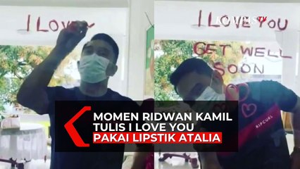 Momen Ridwan Kamil Tulis I love You Pakai Lipstik Atalia