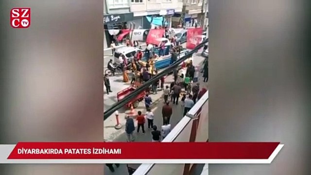 Patates dağıtımında bir izdiham daha Diyarbakır'da yaşandı