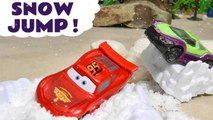 Hot Wheels Snow Jump with Disney Cars Lightning McQueen versus Marvel Avengers in this Funny Funlings Race Full Episode English Video for Kids from Kid Friendly Family Channel Toy Trains 4U
