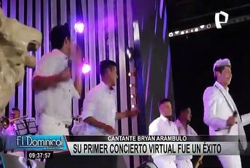 Éxito total: cantante Bryan Arámbulo realizó su primer concierto virtual