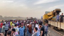 إصابة نحو مئة بحادث قطار بدلتا النيل بعد خروجه عن سكة الحديد بمحافظة القليوبية