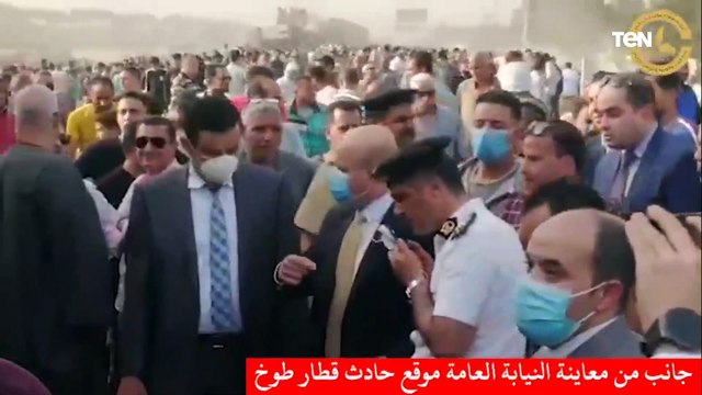 النيابة العامة تعاين حادث قطار طوخ