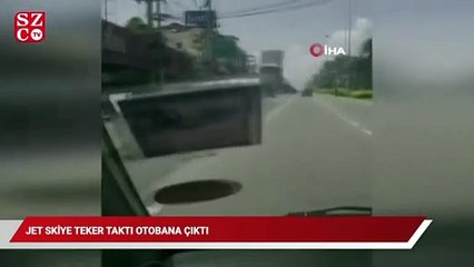 Jet skiye teker taktı otobana çıktı