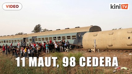 Sebelas maut, 98 cedera setelah kereta api tergelincir di Mesir
