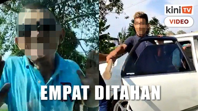 Langgar, pecah cermin, pukul dan samun - empat ditahan polis
