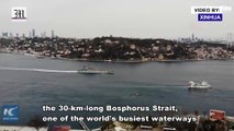 Russian warships pass through Istanbul's Bosphorus strait to Black Sea