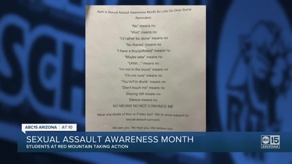 Red Mountain High School students post anti-sexual harassment flyers on campus