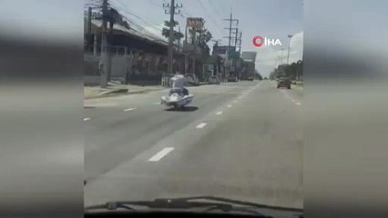 Jet skiye teker taktı otobana çıktı