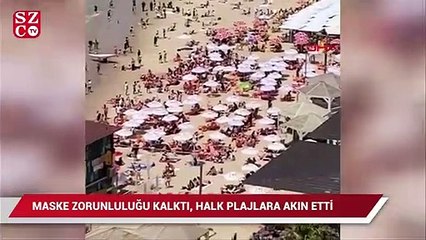 Maske zorunluluğunun kalktığı İsrail?de halk plajlara akın etti