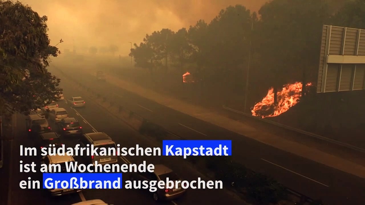 Großbrand am tafelberg in kapstadt