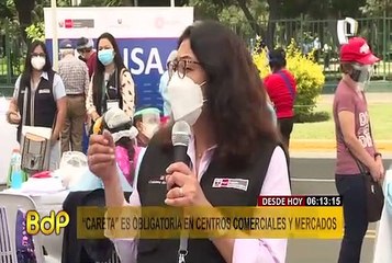 Protector facial obligatorio para ingresar a supermercados, centros comerciales y mercados