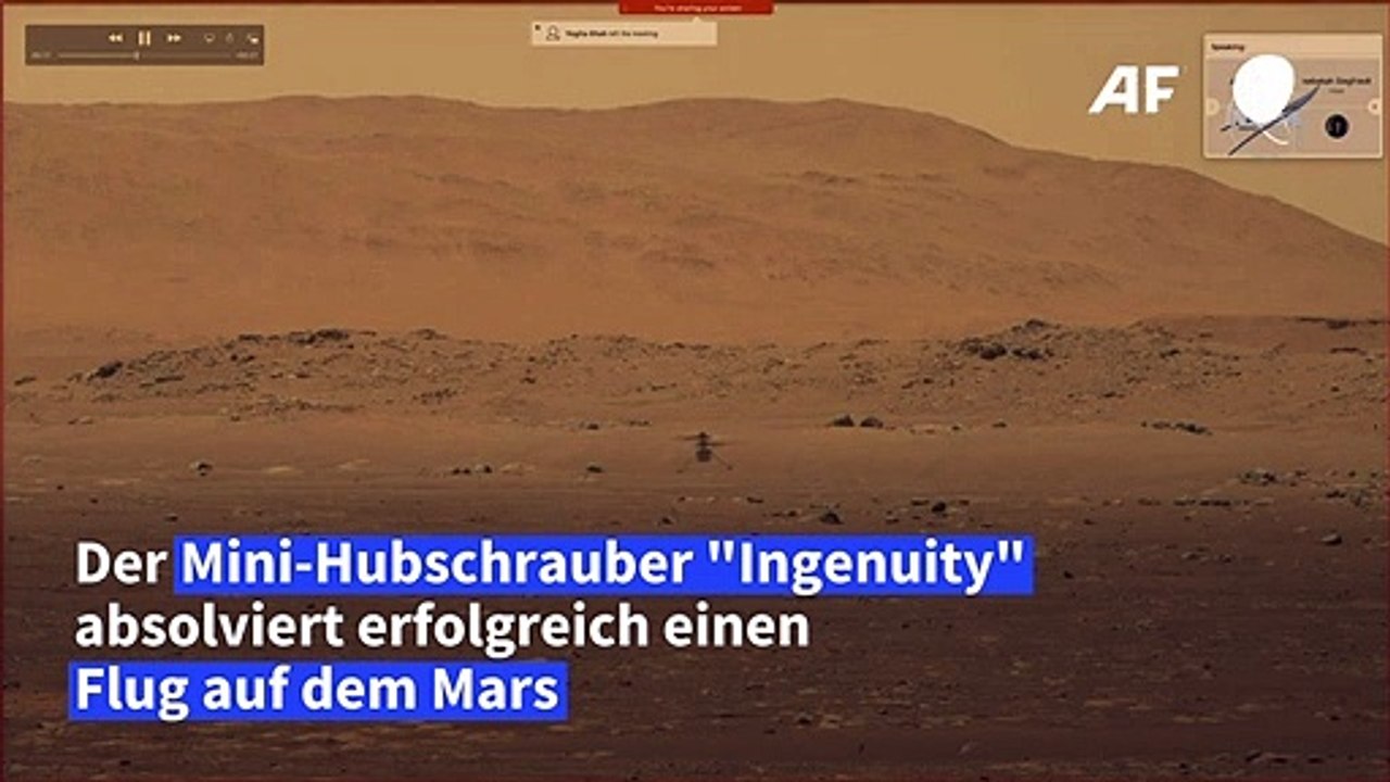 Mini-Hubschrauber 'Ingenuity' fliegt auf dem Mars