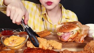 KFC Burgers Chicken Mukbang by Eat With Boki