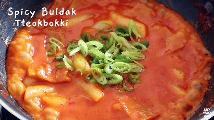 Creamy & Spicy Buldak Tteokbokki | Korean Spicy Rice Cake Recipe