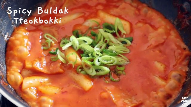 Creamy & Spicy Buldak Tteokbokki | Korean Spicy Rice Cake Recipe