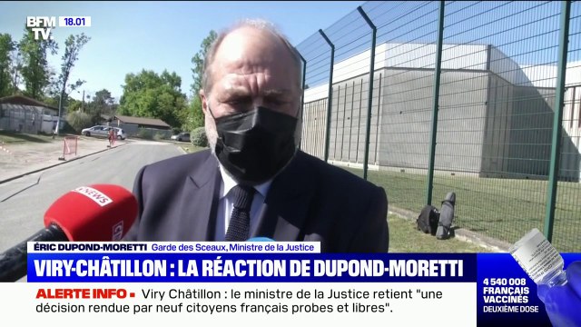 Viry-Châtillon: Je n'ai aucun autre commentaire à faire sur le verdict, déclare Éric Dupond-Moretti