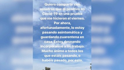 Pilar Rubio confirma su positivo en coronavirus