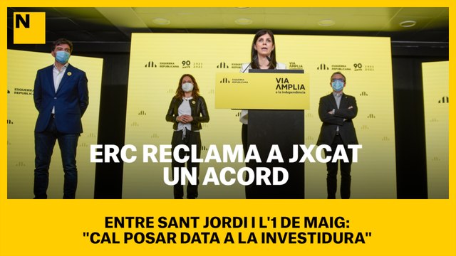 ERC reclama a JxCat un acord entre Sant Jordi i l'1 de maig: Cal posar data a la investidura