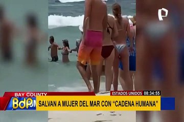 Estados Unidos: bañistas salvan a mujer formando una cadena humana