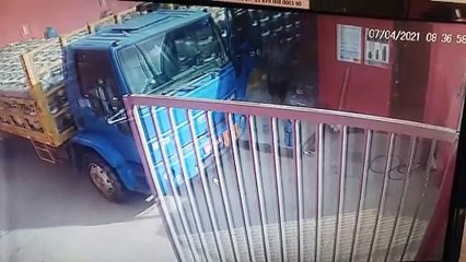 Gas Truck Starts Rolling Without Driver