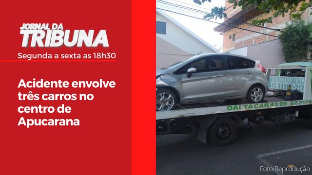 Acidente envolve três carros no centro de Apucarana