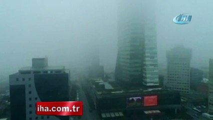 Sis altındaki İstanbul havadan görüntülendi
