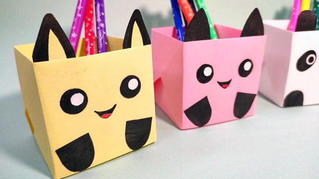 How To Make A Paper Pencil Box | Easy Origami Box Tutorial | Paper Crafts