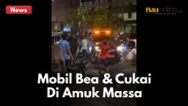 DIKEPUNG MASSA ! MOBIL DIDUGA MILIK BEA & CUKAI DI AMUK MASSA DI PEKANBARU ! DILEMPAR DAN DI TABRAK!