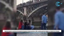 Denunciados cuatro estudiantes Erasmus por saltar al río Guadalquivir desde el puente de Triana